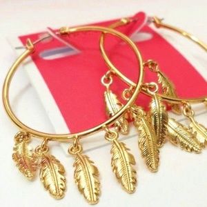 Juicy Couture Multi Feather Hoop Earrings